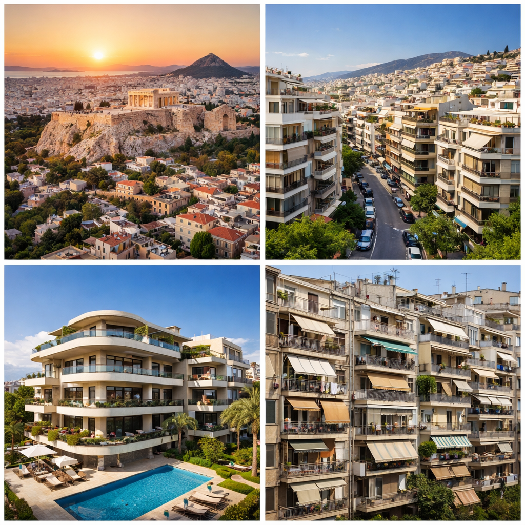 Greece real estate market overview showing Athens cityscape with Acropolis and modern residential developments in 2026